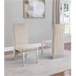 Cream Tufted Velvet Accent Side Chairs with Silver Chrome Detailing (Set of 2)
