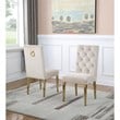 Velvet Tufted Side Chairs in Cream with Gold Chrome Legs (Set of 2)