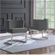 Velvet Dark Gray Accent Chair with Silver Chrome Base - 1 Chair