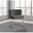 Velvet Dark Gray Accent Chair with Silver Chrome Base - 1 Chair