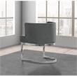 Velvet Dark Gray Accent Chair with Silver Chrome Base - 1 Chair