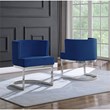 Velvet Navy Blue Accent Chair with Silver Chrome Base - 1 Chair