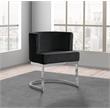 Velvet Black Accent Chair with Silver Chrome Base - 1 Chair