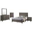 Rustic Wood Gray 5pc Bedroom Set in Twin Size with Chest