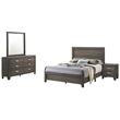 Rustic Gray 4pc Bedroom Set in Cali King with Dresser Mirror and Nightstand