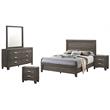 Rustic Gray Wood 5pc Bedroom Set in Cali King with 2 Nightstands