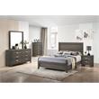 Rustic Wood Gray 4pc Bedroom Set in Full Size with Dresser Mirror and Nightstand