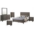 Rustic Wood Gray 6pc Bedroom Set in Full Size with Chest and 2 Nightstands