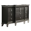 Lavish 3 Piece Gray Bedroom Set with Light up Headboard in Queen Size