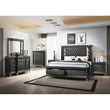 Lavish 3 Piece Gray Bedroom Set with Light up Headboard in Queen Size