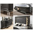 Lavish 3 Piece Gray Bedroom Set with Light up Headboard in Queen Size