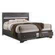 Queen Sized Gray and Silver Wood Bedframe with 2 Drawer Storage