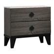 Madelyn Walnut Bedroom Nightstand with 2 Drawers and Faux Mable Top