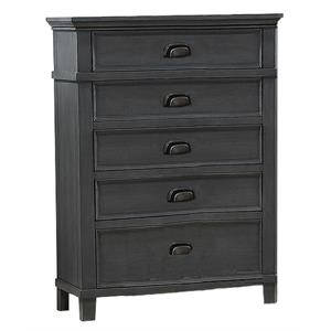 Sandy Bedroom Cappuccino Wood Chest with 5 Drawers