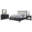 Sandy Platform Cappuccino Wood 4 Piece Bedroom Set in California King