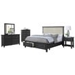 Sandy Platform Cappuccino Wood 5 Piece Bedroom Set in California King