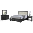 Sandy Platform Cappuccino Wood 4 Piece Bedroom Set in Eastern King