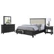 Sandy Platform Cappuccino Wood 4 Piece Bedroom Set in Queen