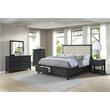 Sandy Platform Cappuccino Wood 5 Piece Bedroom Set in Queen