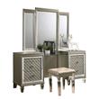 Champagne Silver Wood Vanity with Jewelry Hangers