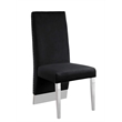 Clear Glass Dining Set with Table and 6 Black Velvet Chairs