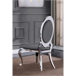 Clear Glass Dining Set with Table and 6 Oval Gray Velvet Chairs