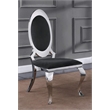 Clear Glass Dining Set with Table and 6 Oval Black Velvet Chairs