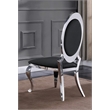 Clear Glass Dining Set with Table and 6 Oval Black Velvet Chairs