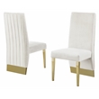 Clear Glass Dining Set with Table and 6 Cream Velvet Chairs