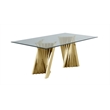 Clear Glass Dining Set with Table and 6 Oval Gray Velvet Chairs