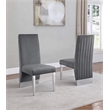 Silver Stainless Steel 9 Piece Dining Set with Marble Table and Gray Chairs