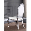 White Marble 5 piece Dining Set with Silver Stainless Steel Base