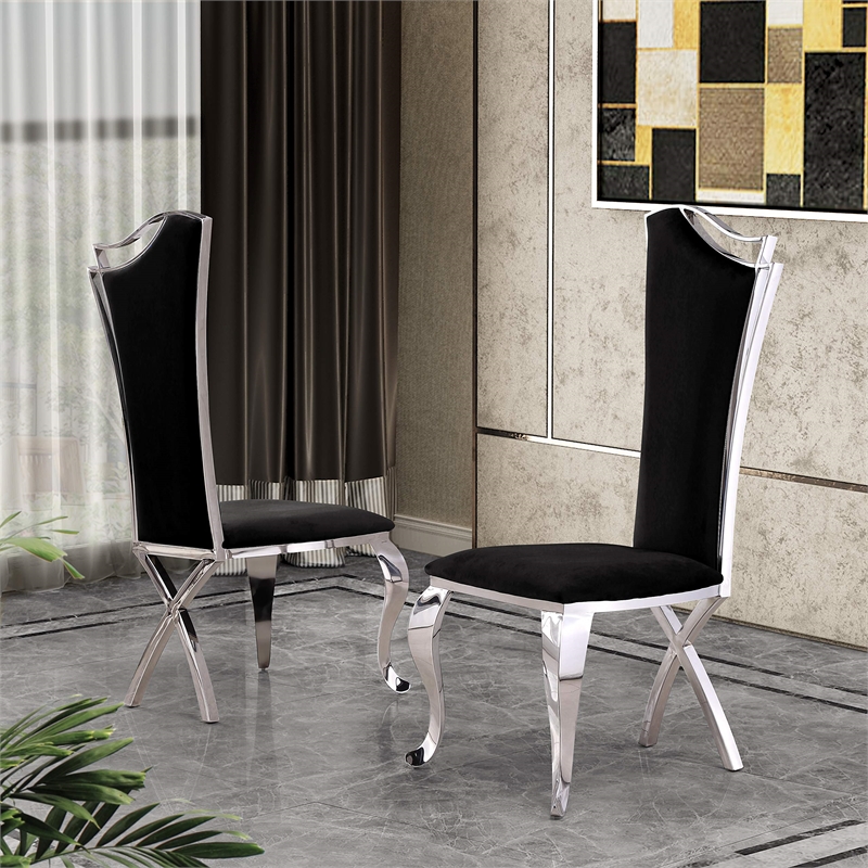 White Marble 7 piece Dining Set with Silver Stainless Steel Base