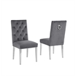 White Marble 7 piece Dining Set with Silver Stainless Steel Base