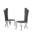 White Marble 7 piece Dining Set with Silver Stainless Steel Base