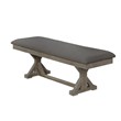 Rustic 7pc Dining Set with Gray Chairs and Bench and Extendable Wood Table