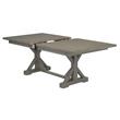 Rustic 7pc Dining Set with Beige Chairs and Bench and Extendable Wood Table
