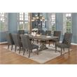 Rustic 9pc Dining Set with Gray Linen Chairs and Extendable Wood Dining Table