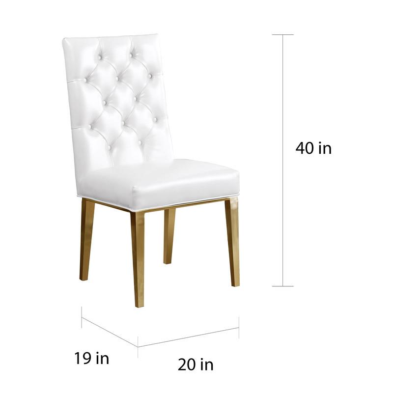 7 Piece Dining Set with Rectangular Clear Glass Top and Gold Stainless Steel