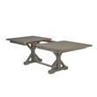 9pc Rustic Gray Brown Wood Dining Set with 8 Gray Linen Chairs