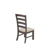 Beige Linen Dining Chairs (Set of 2) with Rustic Gray Brown Wood