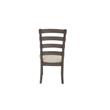 Beige Linen Dining Chairs (Set of 2) with Rustic Gray Brown Wood