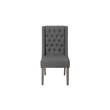 Rustic Gray Wood 7pc Dining Set with Table and Gray Linen Chairs