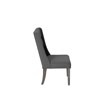 Rustic Gray Dining Chairs (Set of 2) with Gray Linen Fabric Tufted Seats