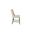Counter-height Rustic Gray Wood Chair (Set of 2) with Beige Fabric Tufted Seats