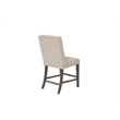 Counter-height Rustic Gray Wood Chair (Set of 2) with Beige Fabric Tufted Seats