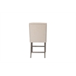 Counter-height Rustic Gray Wood Chair (Set of 2) with Beige Fabric Tufted Seats