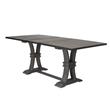 Counter-height Rustic Gray Wood Extendable Dining Table with Removable 18