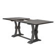 Counter-height Rustic Gray Wood Extendable Dining Table with Removable 18