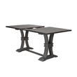 Counter-height Rustic Gray Wood Extendable Dining Table with Removable 18